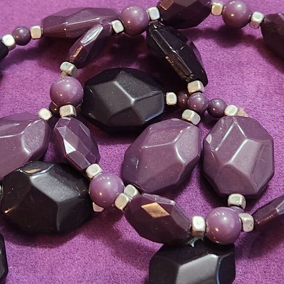 🩵Premier "Grapevine" Purple Set of 3 Bracelets - Picture 4 of 9